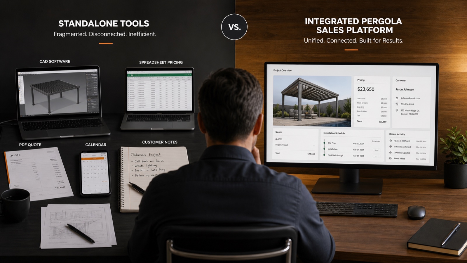 Workflow diagram used to explain Custom configurator software or an off-the-shelf tool?.