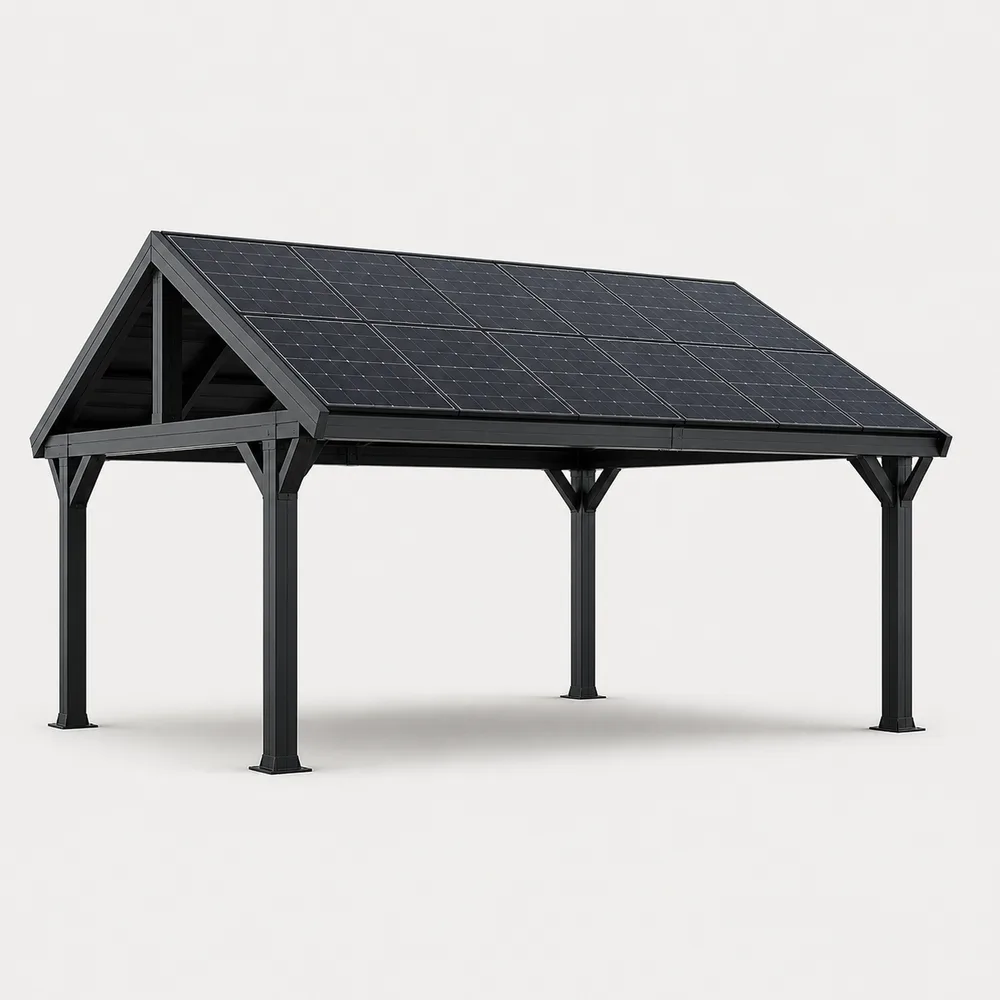 3D view of a configurable pergola used to explain Brazil: custom 3D configurator software and rollout.